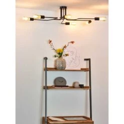 Lucide Lester 6 Arm Semi-Flush Ceiling Light - Black -Home Lighting Store 43029 33