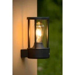 Lucide Lori Outdoor Wall Light With Dusk To Dawn Sensor - Dark Anthracite