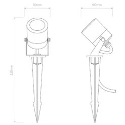 Astro Coastal Skye LED Garden Spotlight - Brushed Stainless Steel -Home Lighting Store 43324 015