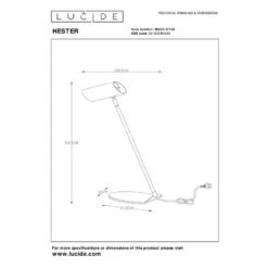 Lucide Hester Desk Lamp - Anthracite -Home Lighting Store 44956 DIA