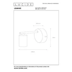 Lucide Leanne Wall Light - Black -Home Lighting Store 44972 DIA