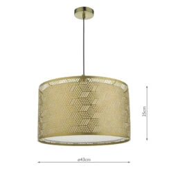 Dar Tino Ceiling Pendant Shade - Matt Gold -Home Lighting Store 45470 0dia