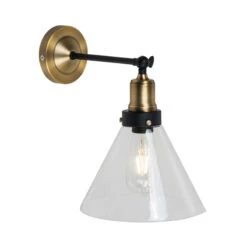 Edit Factory Glass Wall Light - Antique Brass -Home Lighting Store 45620 01