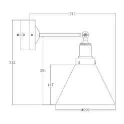 Edit Factory Glass Wall Light - Antique Brass -Home Lighting Store 45620 dia