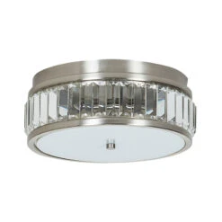 Edit Crystal Flush Ceiling Light - Brushed Nickel -Home Lighting Store 45633 02