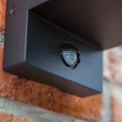 Lutec Flair Outdoor Lantern Wall Light With PIR Sensor - Black Aluminium -Home Lighting Store 45666 14