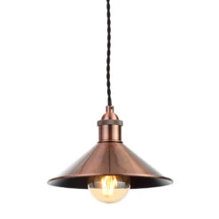Forum Diner Easy Fit Ceiling Pendant Shade - Antique Copper