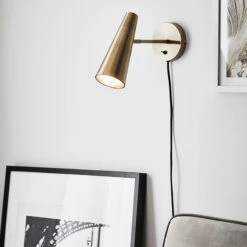 Peak Wall Light With Plug- Antique Gold