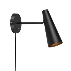 Peak Wall Light With Plug- Black