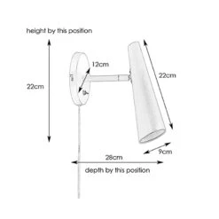 Peak Wall Light With Plug- Black -Home Lighting Store 46161 dia