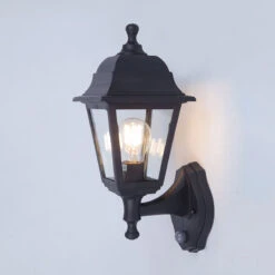 Edit Coastal Sennen Outdoor Lantern Wall Light With PIR Sensor - Black -Home Lighting Store 46268 11