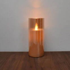 Edit Glow Battery Operated LED Glass Flame Candle - 175mm -Home Lighting Store 46335 01