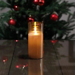 Edit Glow Battery Operated LED Glass Flame Candle - 175mm