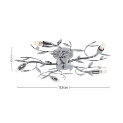 Edit Blossom 5 Arm Semi-Flush Ceiling Light - Polished Chrome -Home Lighting Store 46343 04