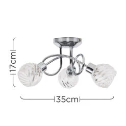 Edit Reyka 3 Arm Semi-Flush Ceiling Light - Polished Chrome -Home Lighting Store 46344 04