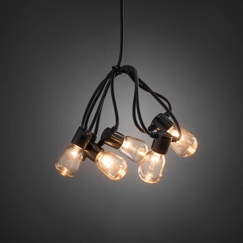 Konstsmide 9.75M Amber LED Oval Festoon Lights - 40 Lights 2 Konstsmide 9.75M Amber LED Oval Festoon Lights - 40 Lights - Image 2