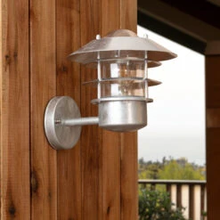 Edit Coastal Stage Outdoor Wall Light - Galvanised Steel -Home Lighting Store 46391 E11