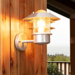 Edit Coastal Stage Outdoor Wall Light - Galvanised Steel -Home Lighting Store 46391 E12