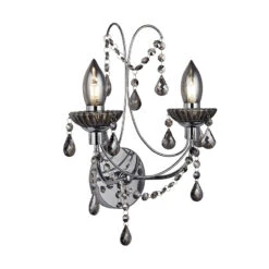 Searchlight Luna Twin Bathroom Wall Light - Smoked 10 Searchlight Luna Twin Bathroom Wall Light - Smoked -Home Lighting Store 46497 01