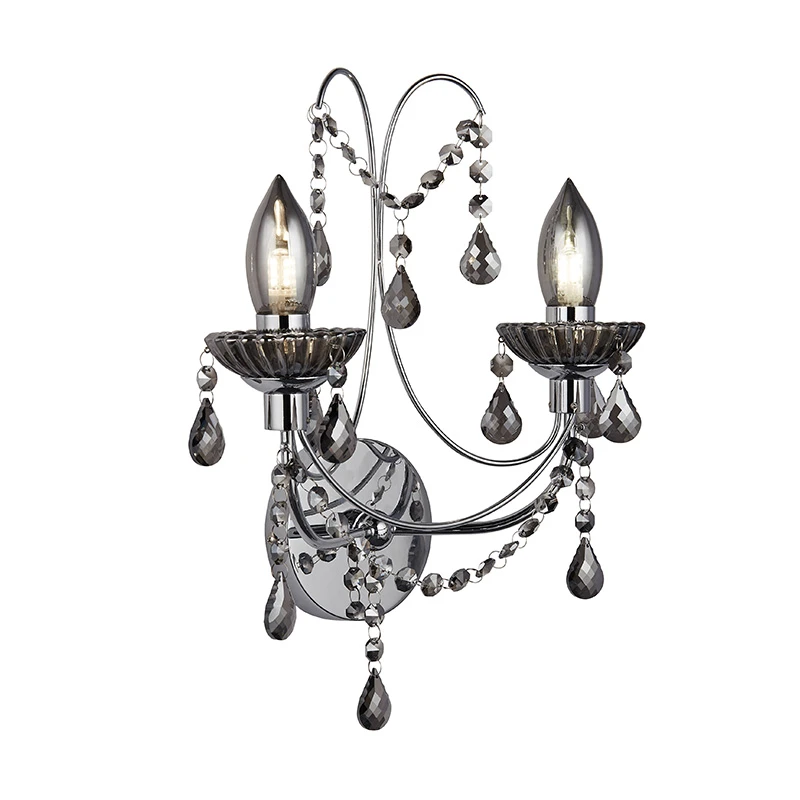 Searchlight Luna Twin Bathroom Wall Light - Smoked 5 Searchlight Luna Twin Bathroom Wall Light - Smoked - Image 5