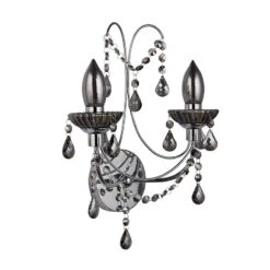 Searchlight Luna Twin Bathroom Wall Light - Smoked 11 Searchlight Luna Twin Bathroom Wall Light - Smoked -Home Lighting Store 46497 02