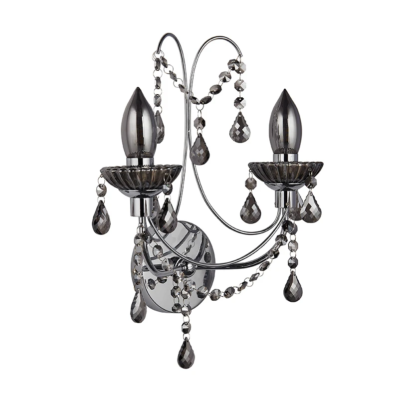 Searchlight Luna Twin Bathroom Wall Light - Smoked 6 Searchlight Luna Twin Bathroom Wall Light - Smoked - Image 6