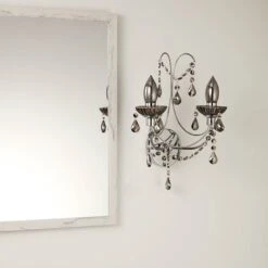 Searchlight Luna Twin Bathroom Wall Light - Smoked 9 Searchlight Luna Twin Bathroom Wall Light - Smoked -Home Lighting Store 46497 14