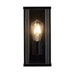 Searchlight Ashby Half Lantern Outdoor Wall Light With Dusk To Dawn Sensor - Black -Home Lighting Store 46532 03