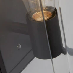 Searchlight Ashby Half Lantern Outdoor Wall Light With Dusk To Dawn Sensor - Black -Home Lighting Store 46532 06