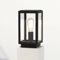 Astro Homefield Outdoor Pedestal Light - Textured Black
