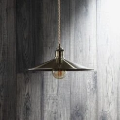 Forum Diner Easy Fit Large Ceiling Pendant Shade - Antique Brass