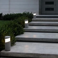 Faro Barcelona Block Outdoor Small Bollard Light - Concrete Grey -Home Lighting Store 47504 011