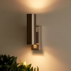 Edit Pimlico Outdoor Up & Down Wall Light With PIR Sensor - Stainless Steel