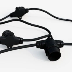 20M Connectable Festoon Lights - 20 Black Bulb Holders