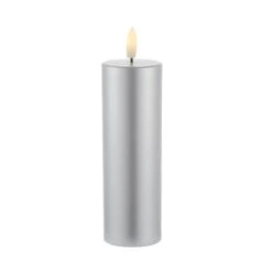 Sirius Sille 150 Battery Operated LED Wax Flicker Candle - Silver