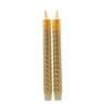 Sirius Sara Wave Battery Operated LED Wax Taper Candle - Gold - Set Of 2