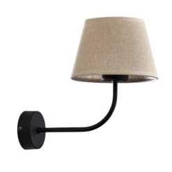 Edit Cottage Wall Light - Black & Natural Linen