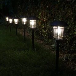 Suri Solar Metal Cage Stake Lights - Set Of 2