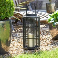 Urbane Large Solar LED Outdoor Lantern - Black