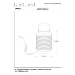 Lucide Jamila Porcelain Table Lamp - White -Home Lighting Store 49868 DIA