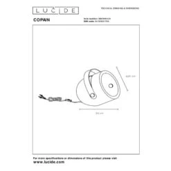 Lucide Copain Table Lamp - Grey -Home Lighting Store 49915 DIA