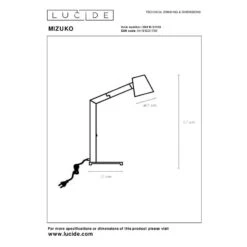 Lucide Mizuko Desk Lamp - Black -Home Lighting Store 49917 DIA