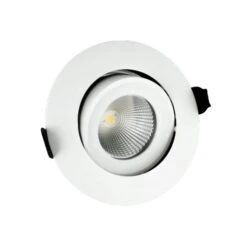 Integral 9W Cool White Dimmable LED Fire Rated Adjustable Downlight - Matt White