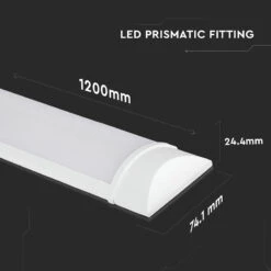 V-Tac 40W Cool White Samsung Chip LED Batten - 4ft Single -Home Lighting Store 62562 Dia
