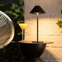 Tiber USB Rechargeable Battery Operated Outdoor LED Table Lamp - Black -Home Lighting Store 63066 13