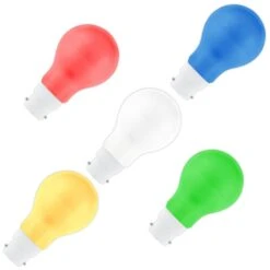 1W Colour LED GLS Bulbs - Bayonet Cap - Pack Of 10