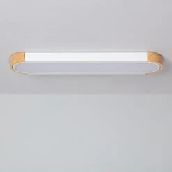 Edit Dari 18W White Selectable LED Flush Ceiling Light - White & Wood