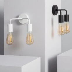 Edit Jayso 2 Arm Wall Light - Black -Home Lighting Store E1380 001