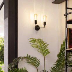 Edit Jayso 2 Arm Wall Light - Black -Home Lighting Store E1380 004