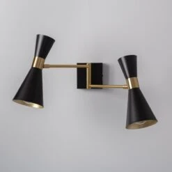Edit Jigger 2 Arm Wall Light - Black & Gold